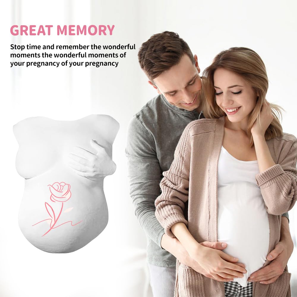 Gipsabdruck Babybauch Set mit 5 Gipsbinden, 12 Acrylfarben, 2 Pinsel und Weiteres Zubehör, 3D Babybauch Gipsabdruck Set, Gipsbinden Geschenke für Schwangere, Erinnerungen und Souvenirs