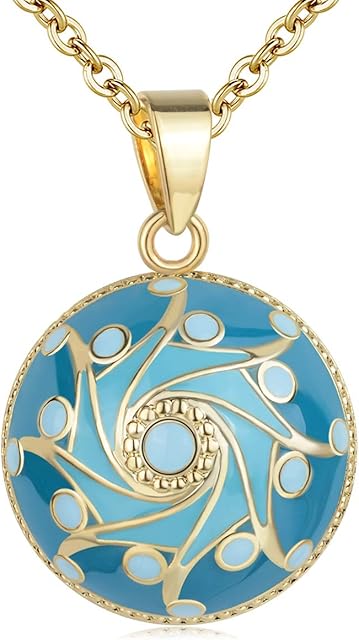 AEONSLOVE Chime Ball Pregnancy Necklace Pendant Vintage Flower Music Wishing Bola Locket for Mom Baby Best Jewellery Gift