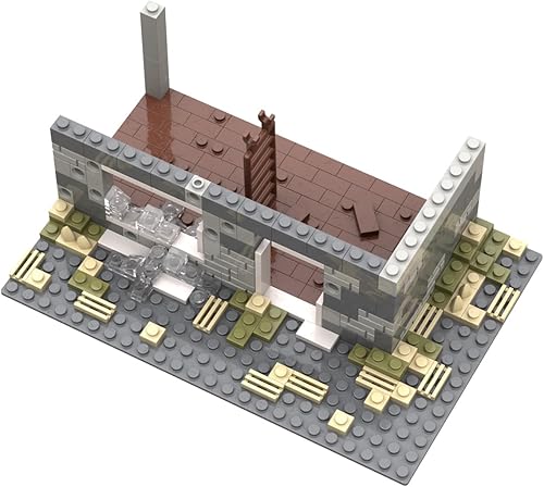 Miniatura 3 de SAYN - Edificios militares de escena militar de la Segunda Guerra Mundial - Bloque de construcción de escenas de batalla de ruinas militares de la