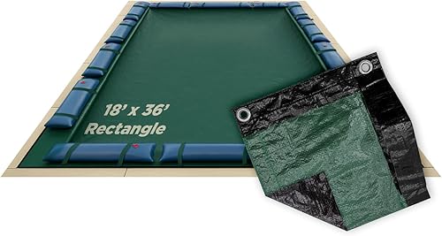 Vista 92 de Buffalo Blizzard - Funda de invierno para albercas rectangulares de suelo. Verde Supremo/Negro