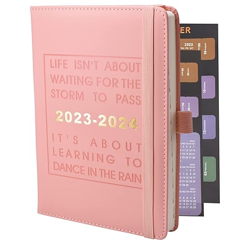 Mljtoyo Academic 2023 2024 Diary Planner,2023/24 diary day a page, Weekly&amp;Monthly Planner with Monthly tab, July2023 to June 2024 with Pen Holder, 352Page (Pink 2023.07-2024.06)