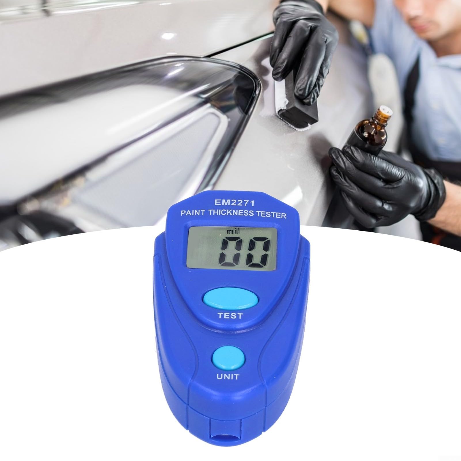 Jauge d'épaisseur de couche de peinture numérique 0-2 mm pour jauge d'épaisseur de couche de peinture de voiture