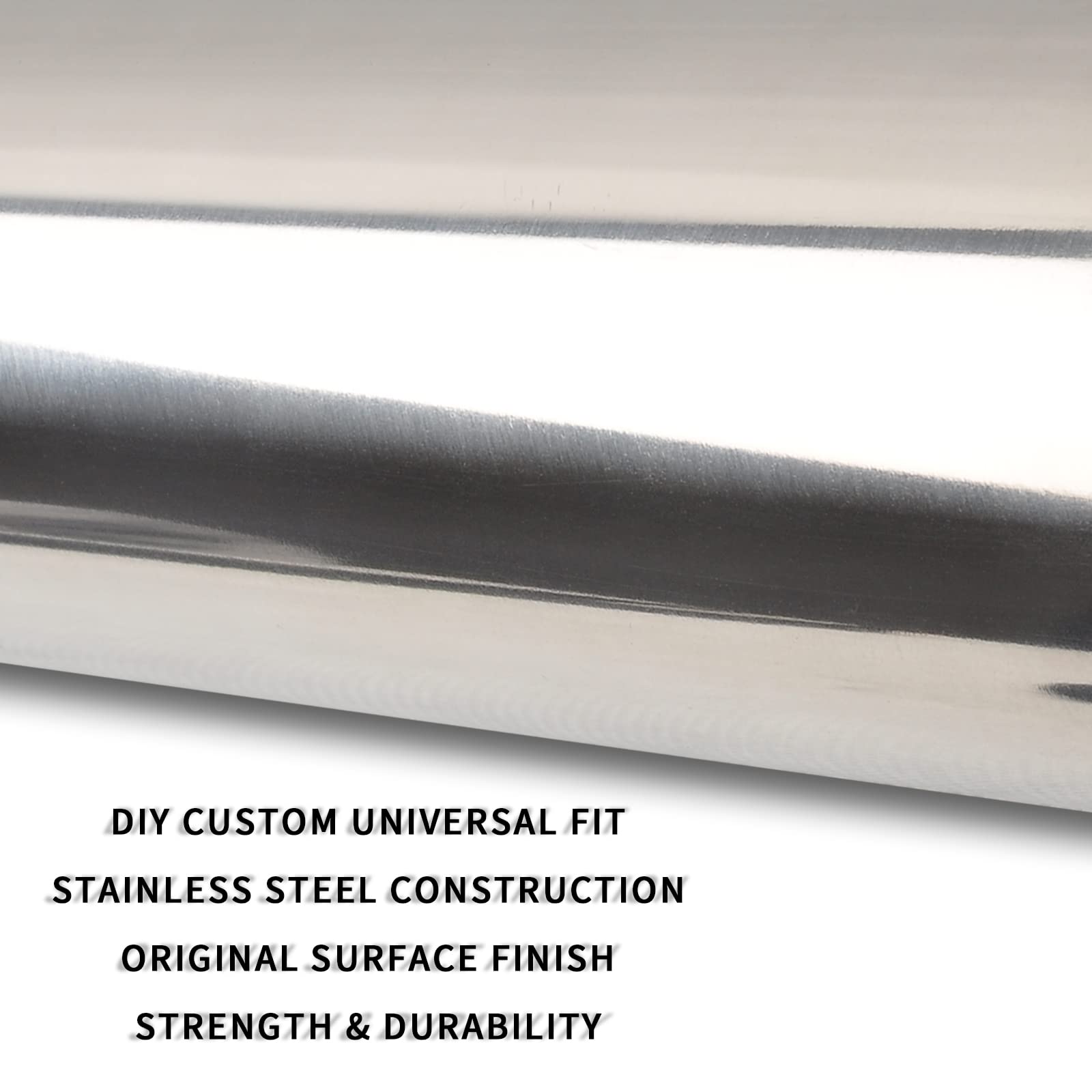 8SC82 4 Inch Straight DIY Custom Mandrel Exhaust Pipe Tube Pipe, T304 Stainless Steel, Universal Fit, 48 Inch/4FT Length, 4'' OD Mandrel Straight Pipe - 1PC