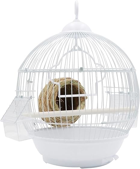 Picture of Amazon.com: DMUNIZ Classic Perches Birdcage Round Bird Cage with Feeder ...