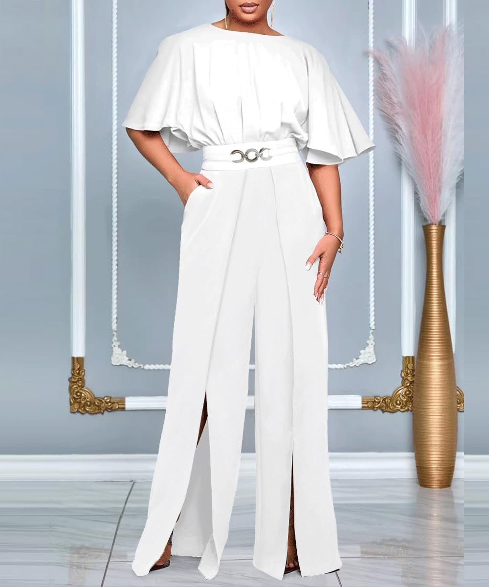 knowfashionstyle Elegant Jumpsuit For Women Dressy Casual Plus Size Wide Leg Pants Formal Jumpsuit Party One Piece Outfits - Image 2