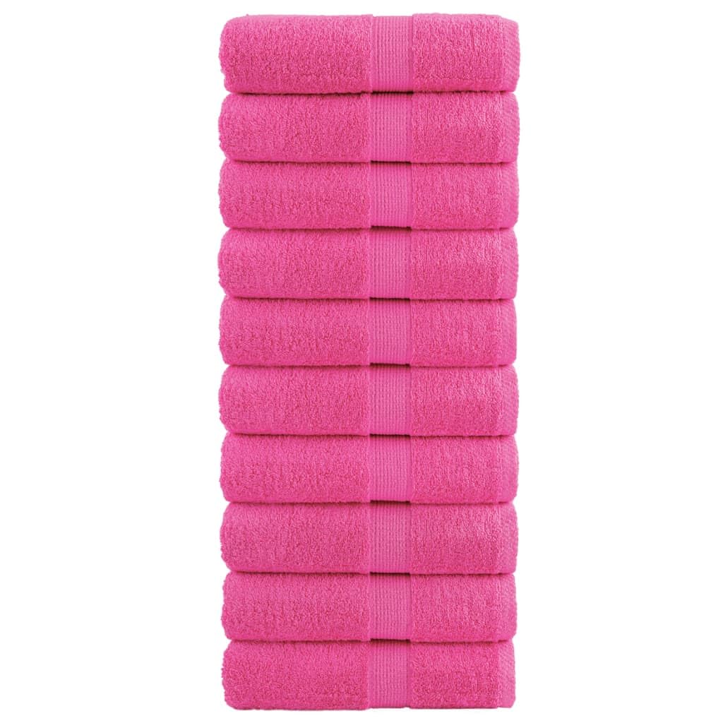 SOLUND - Juego de toallas de baño (10 unidades, 30 x 50 cm, 600 g/m²), color rosa