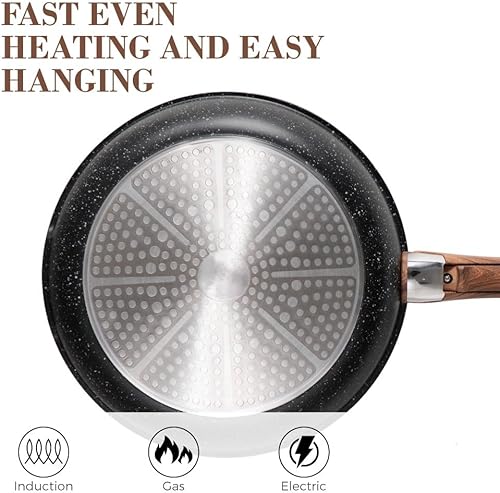 Miniatura 9 de Juego de 10 ollas y sartenes antiadherentes, antiadherentes, juego de utensilios de cocina de cocina con mango desmontable, juego de ollas y