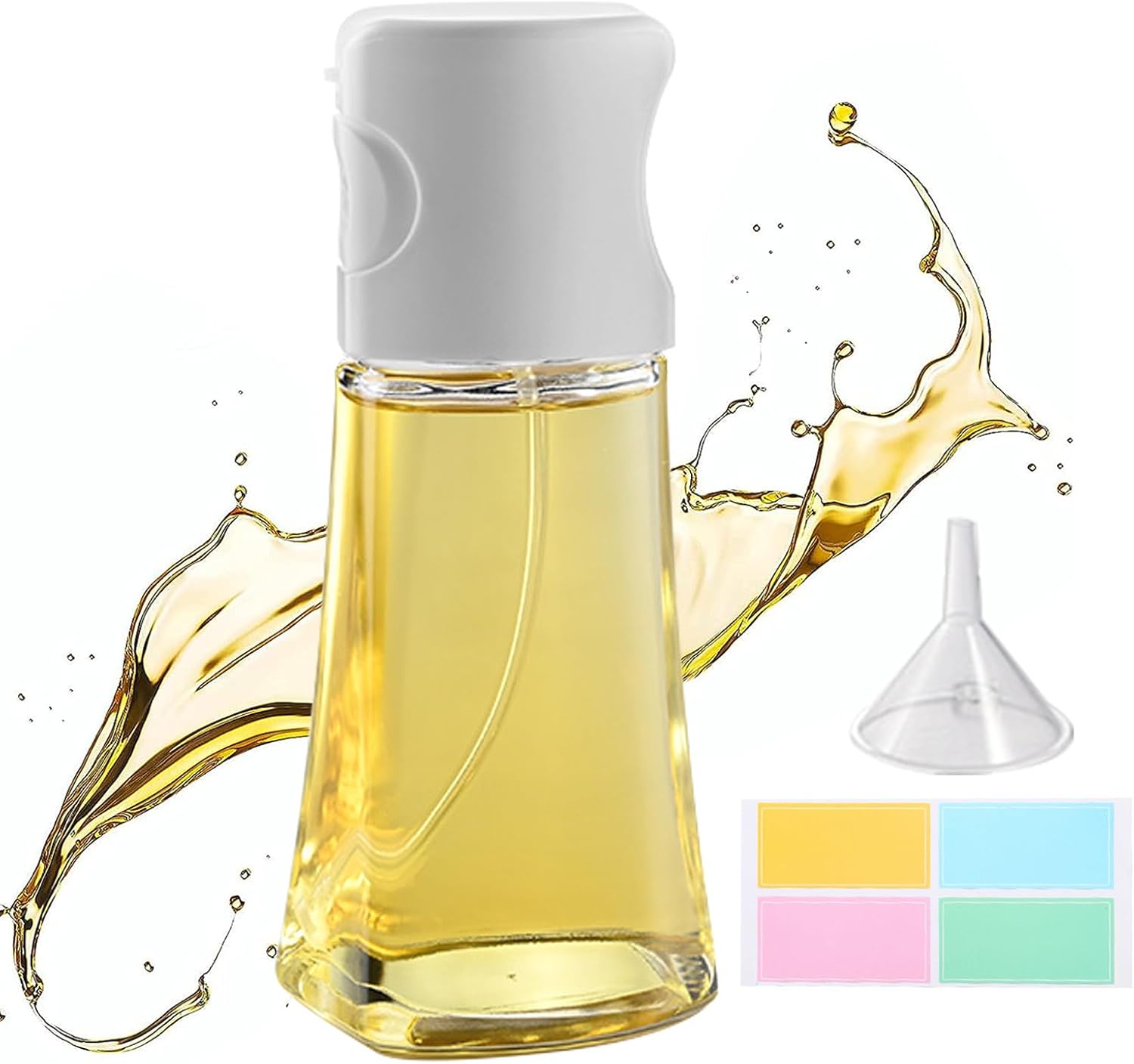Oil Sprayer,220ml Glass Olive Oil Spray Bottle for Cooking Air Fryer Oil Dispenser Oil Sprayer Mister with Sticker,Kitchen Gadgets Accessories for Salad Baking Vinegar Grilling