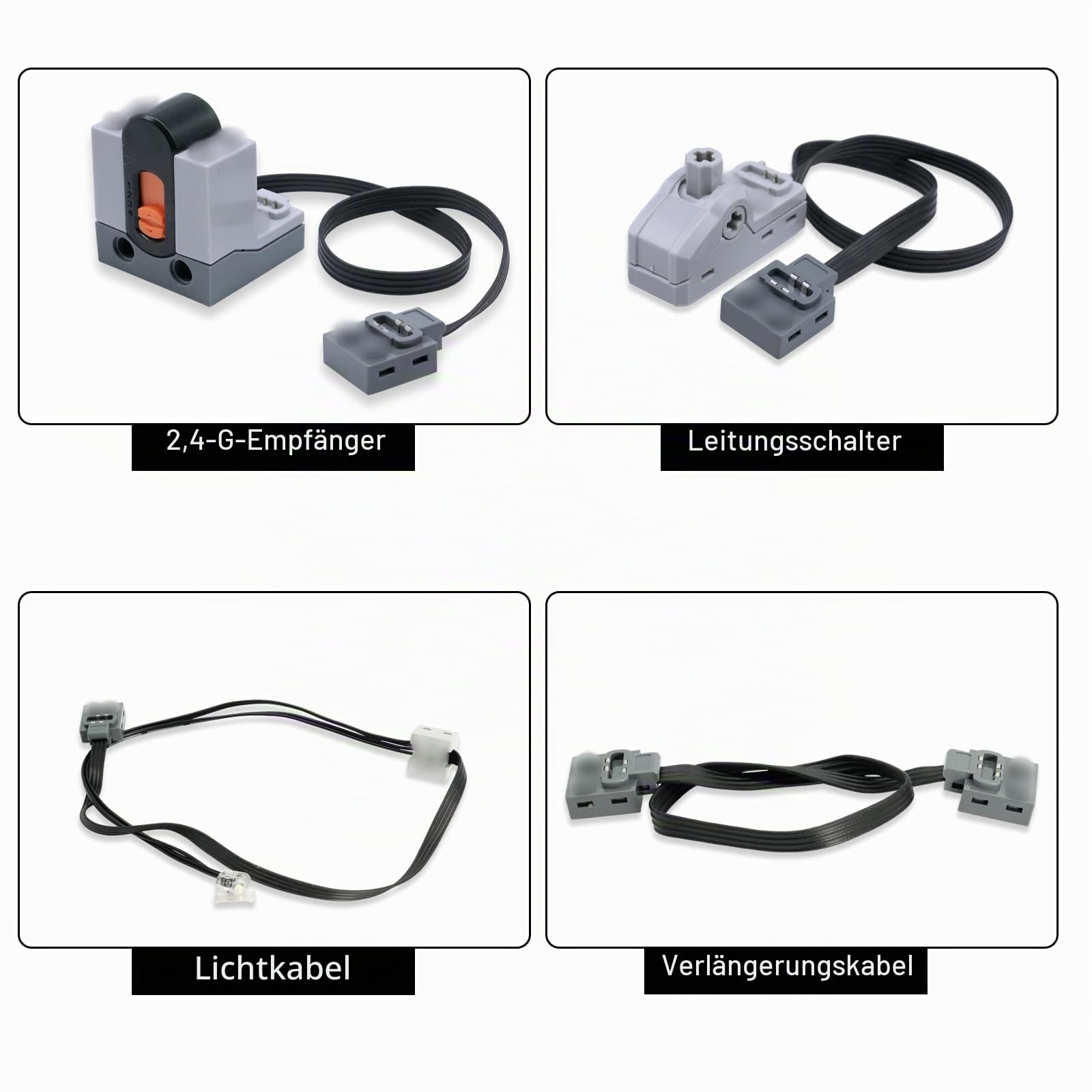 Servo Motor Power Function Set,QIQIAZI 45-Teiliges Elektrisch Spielzeug Motoren mit M/L/XL/Servo/Train-Motor,IR Fernbedienung, Batteriebox, Verlängerungskabel, Kompatibel mit Technik