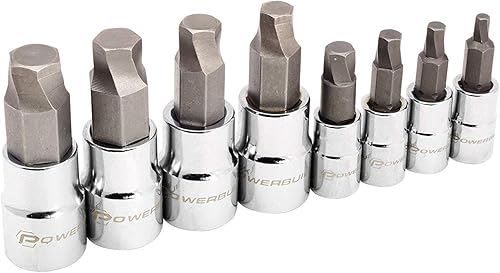 Miniatura 4 de Powerbuilt Zeon 642575 - Juego de llaves hexagonales métricas de 8 piezas, con uso para sujetadores dañados, estándar, oxidados, pernos redondeados,