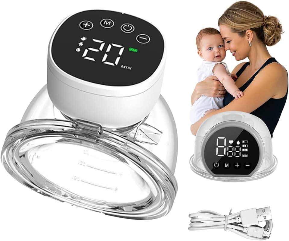 Bomba De Tirar Leite Mama Portátil P1 Mãos Livres Elétrica Sem BPA 3 Modos 10 Níveis de Sucção Conforto Coletor de Leite de Amamentação (Branco)110V/200V