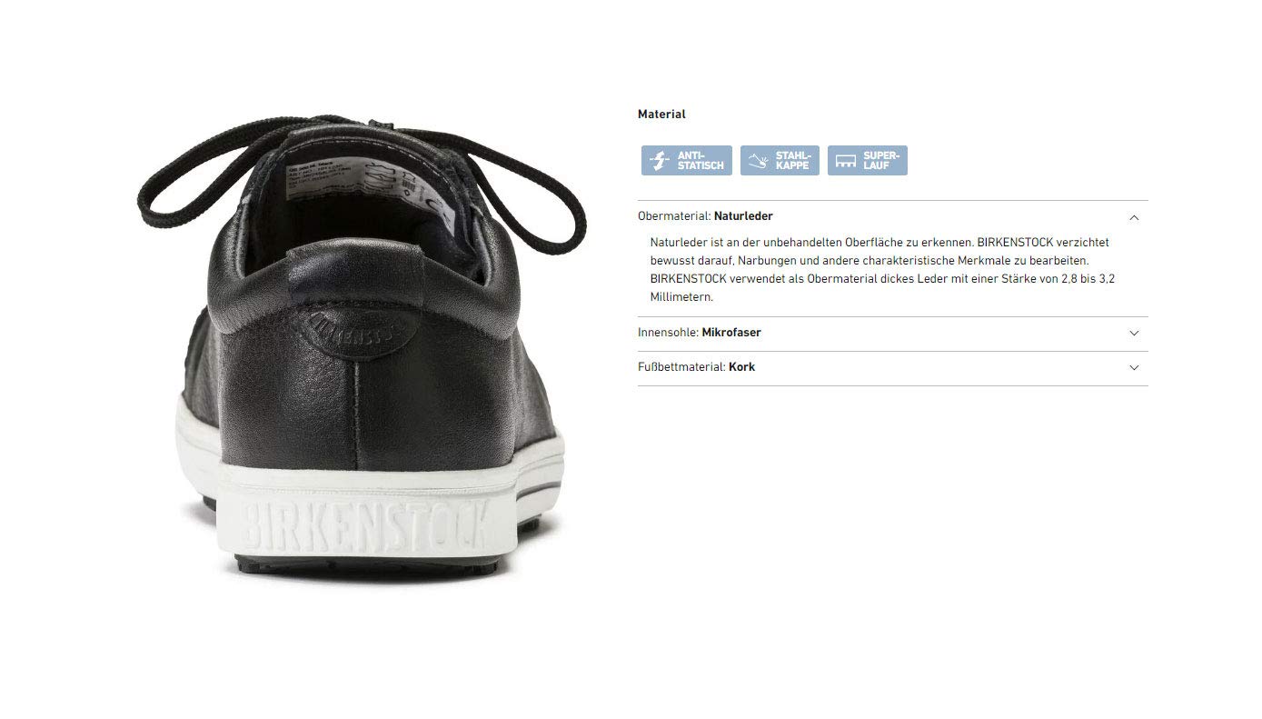 BIRKENSTOCK Obuwie ochronne QS500 Black NL 1011230 rozm. 35-48, rozmiar + szerokość: 44 normalne, kolory: czarny, 1011230-44, czarne, 44 EU