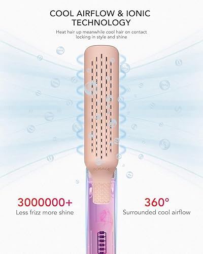 Miniatura 8 de TOSAGE Plancha de vapor para el cabello, alisador profesional de turmalina de cerámica con placas flotantes para peinar el cabello, alisador con