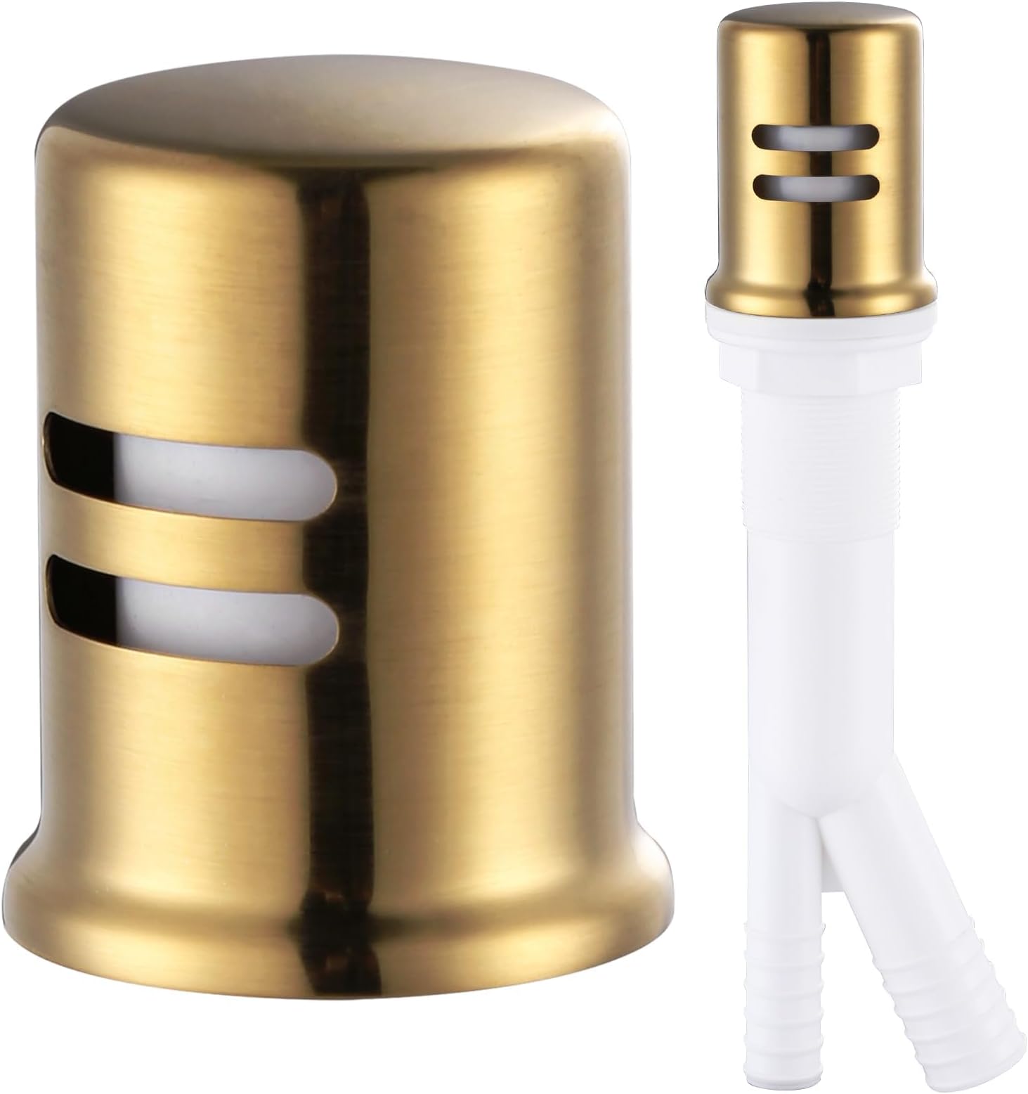 Dishwasher Air Gap Cover, Dishwasher Air Gap Cap for Kitchen Sink, Solid Brass Dishwasher Overflow Vent Cap Replacement Kit, Brushed Gold