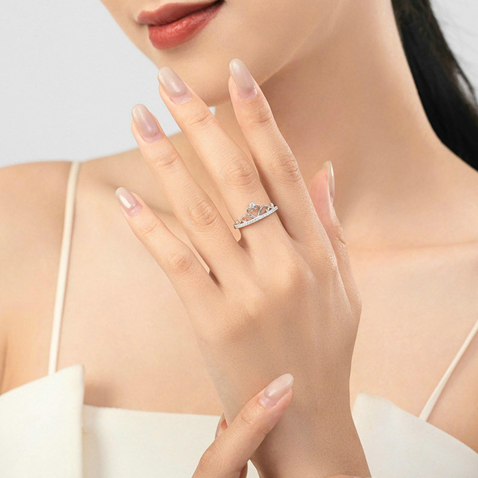 Moissanite obrączki ślubne z prawdziwego złota, korona, pierścionki zaręczynowe z moissanite, pierścionek rocznicowy