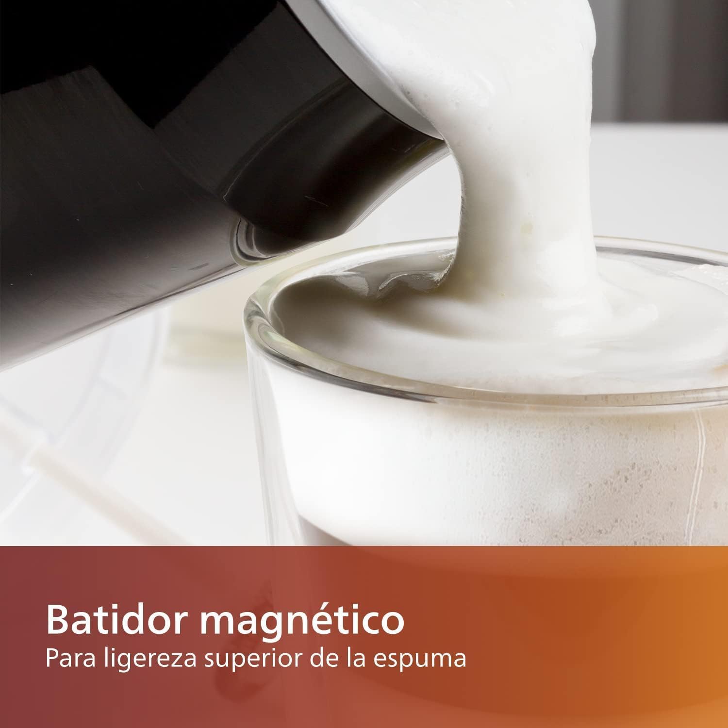 Philips Senseo Espumador de Leche Eléctrico, 2 Capuchinos, Negro | Espuma caliente o fría – 2 capuchinos, batidor magnético, base giratoria 360°, antiadherente (CA6500/60)
