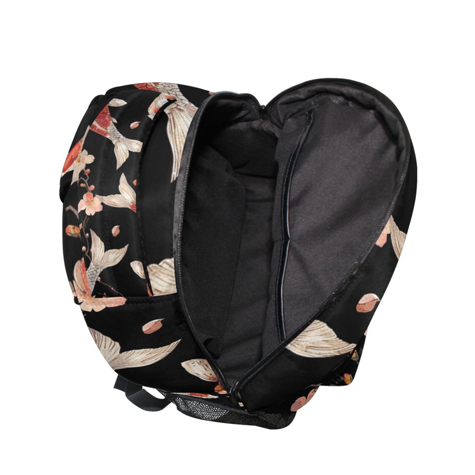 Fiori Di Pesce Koi Elegante Nuoto Zaino Scolastico per Ragazzi Ragazze,Borse per Libri e Studenti Alla Moda