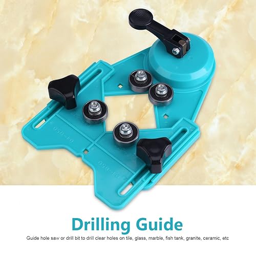 Miniatura 3 de Guía de sierra de agujero de broca, 0.157 in a 3.150 in, localizador de punzón ajustable, accesorio de plantilla, base de succión al vacío, ventosa,