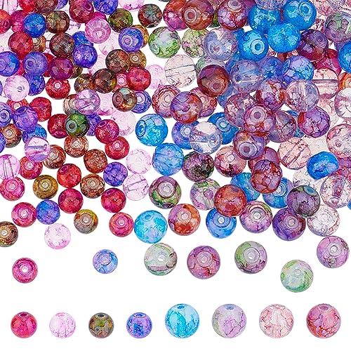 arricraft 240 Pcs 8 Styles Baking Painted Glass Beads