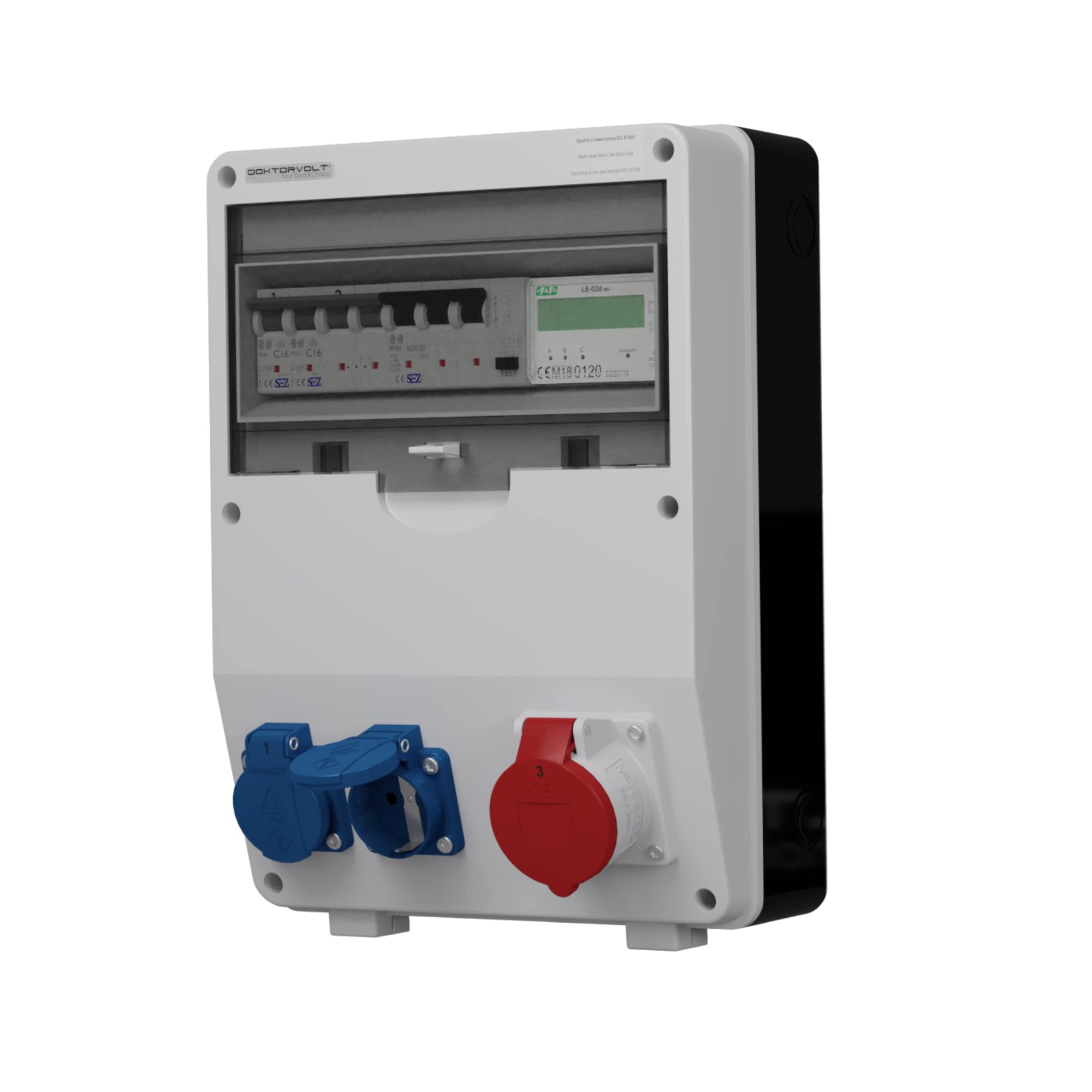 Unità di distribuzione dell' energia con contatore TD della S/FI 1 X 16 A 2 X 230 V parete Distributore Distributore di corrente per cantieri 2510