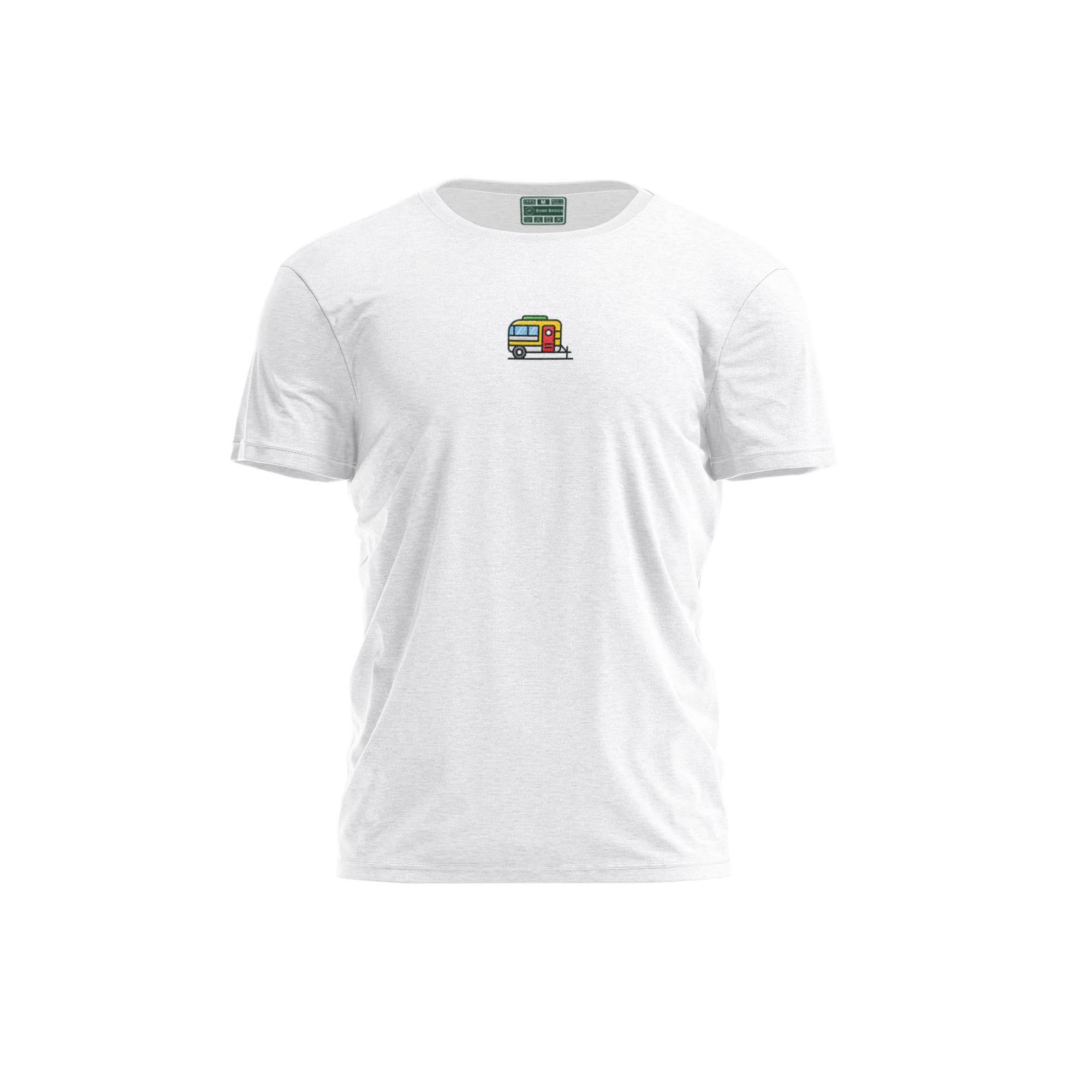 Bona Basics, Digitally Printed, Men's Basic T-Shirt,%100 Cotton, White, Casual, Men's Tops, Size: L