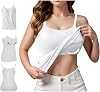 yaoeye Camisetas Tipo Camisola para Mujer con Sujetador Incorporado Transpirables Frescas con Tirantes Ajustables de Algodón para Verano 3