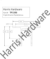 Vista 3 de Harris Hardware TP1286 Dos orejas Die Cast Zamac Orinal Screen Bracket para paneles de 1 ", cromado