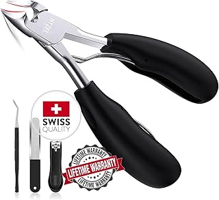 𝐒𝐖𝐈𝐒𝐒 Toe Nail Clippers, Professional Podiatrist Toenail Clippers for Adult Ingrown Tool, Heavy Duty Toenail Clippers for Seniors Thick Nails, Pedicure Toenail Cutters for Arthritis Diabetic