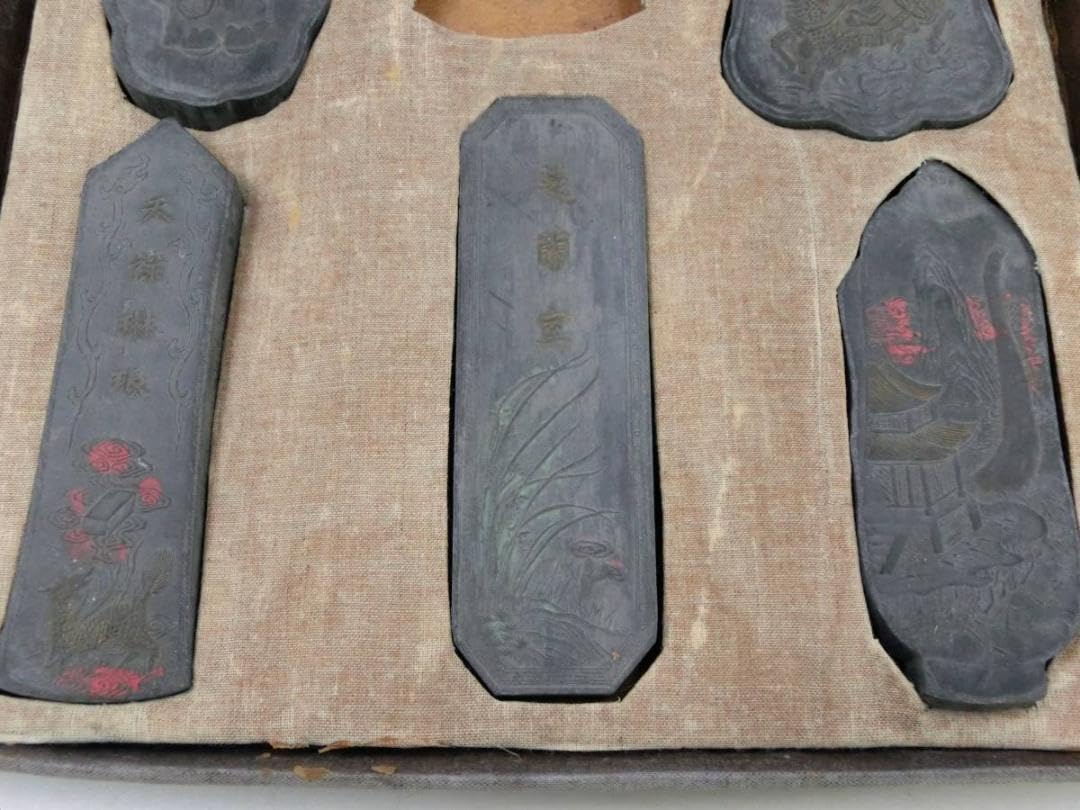 Amazon.co.jp: 中国 古玩 唐物 古墨 乾隆年胡開文製 手巻墨 まとめて