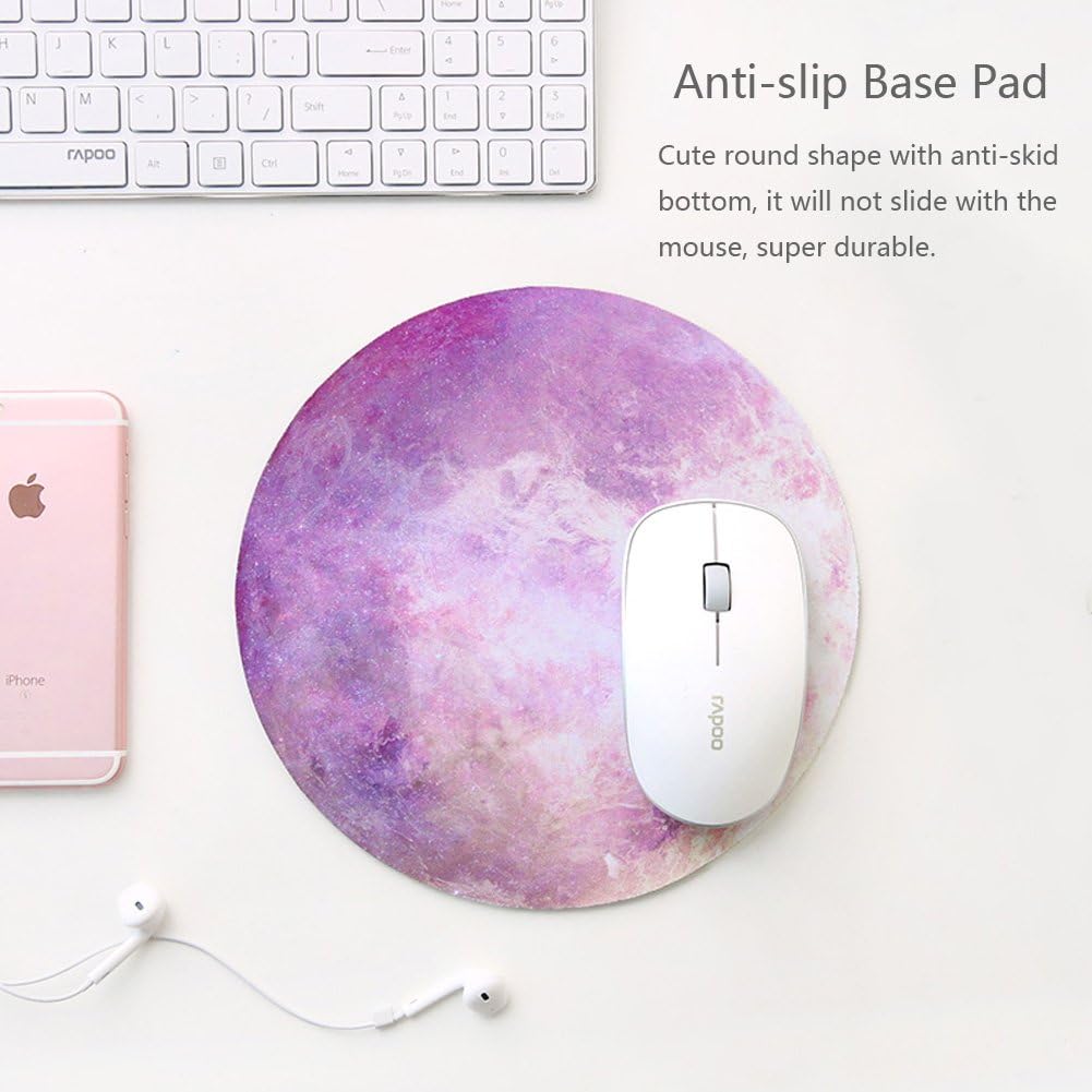 HaloVa Mouse Pad, Anti Slip Planet Mouse Mat for Desktops, Computer, PC and Laptops, Customized Round Mouse Pad for Office and Home, Mercury