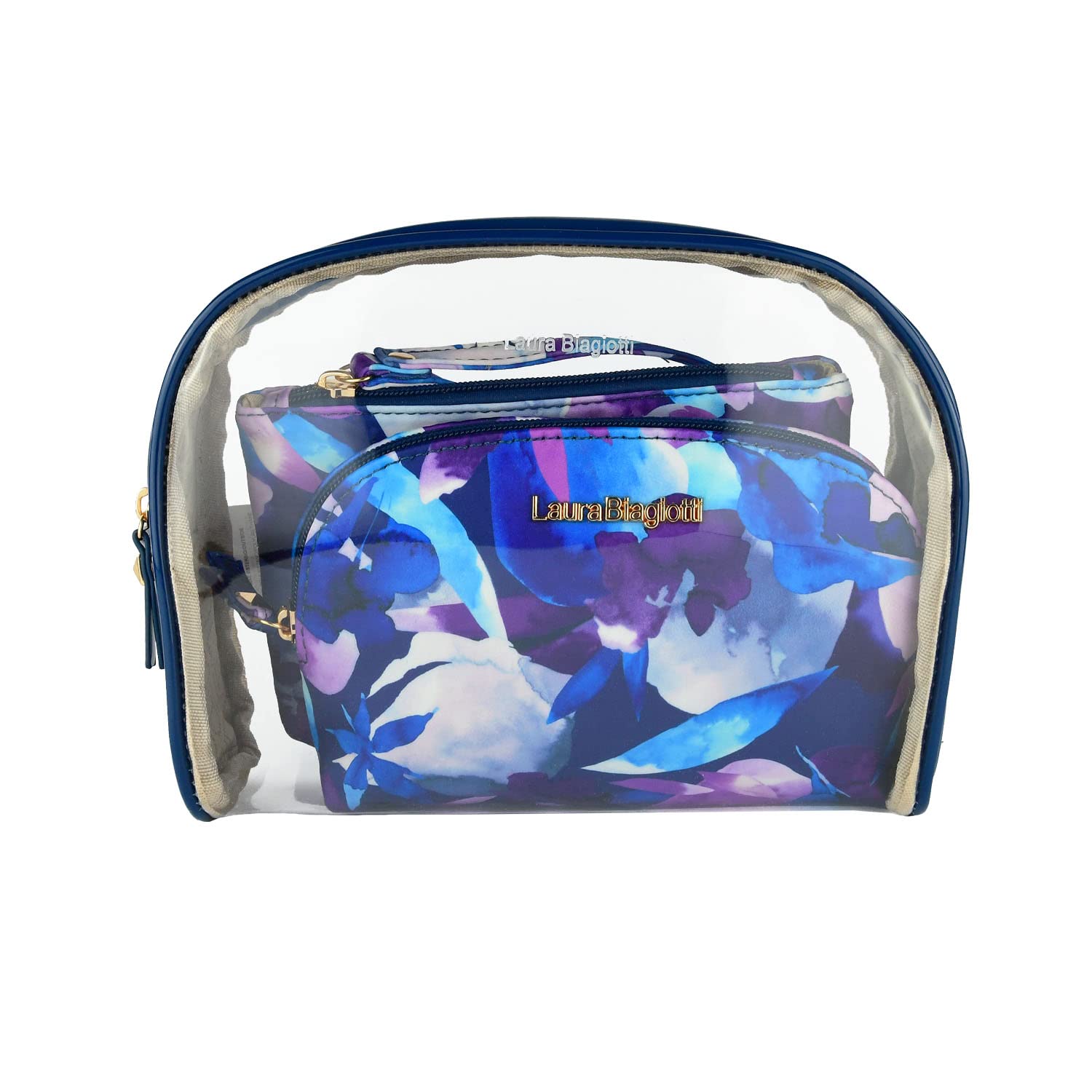 Laura Biagiotti Pochette Donna, Set 3 Pezzi Beauty Case da Viaggio Impermeabile, Borsa Make Up e Cosmetici Con Scatola