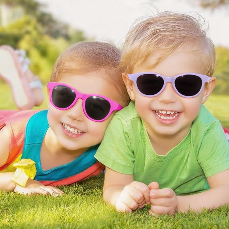 Occhiali da sole per bambini con cinturino regolabile, pieghevoli per occhiali da sole per neonati, protezione UV400 polarizzati e montatura in silicone resistente, per ragazze e ragazzi, età