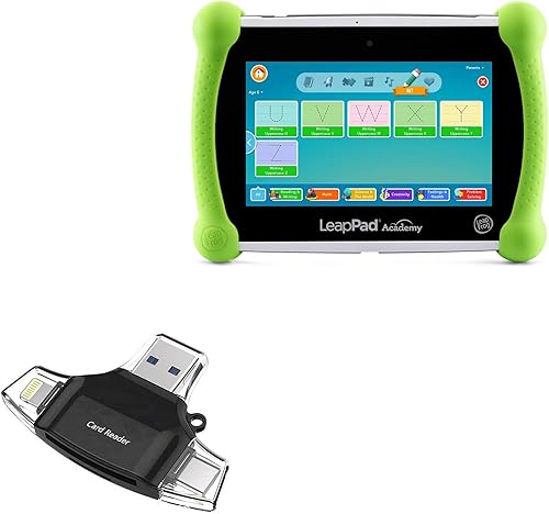BoxWave Gadget inteligente compatible con Leapfrog LeapPad Academy - AllReader lector de tarjetas SD, lector de tarjetas microSD Compact USB - Negro