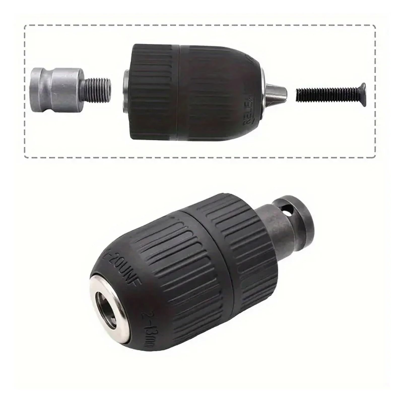 1 zestaw 2-13mm uchwyt bezkluczowy szybkozmienny konwerter SDS-Plus adapter z chwytem sześciokątnym z gniazdem kwadratowy adapter żeński do młota Lmpact