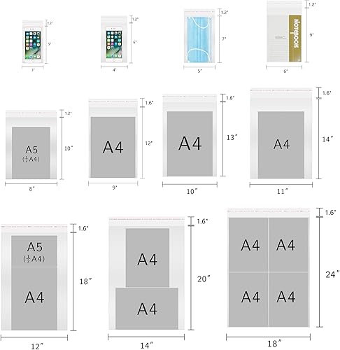 Miniatura 4 de Bolsas de polipropileno adhesivas transparentes, bolsas de celofán con solapa autosellante, para productos de panadería, galletas, dulces, regalos