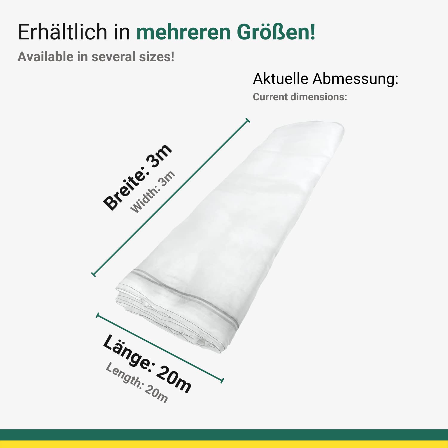 1 pezzo 3,0 x 20 m rete di protezione per verdure, di alta qualità, resistente agli UV, protezione da parassiti e insetti, rete da giardino fine + a maglie strette dalla Germania