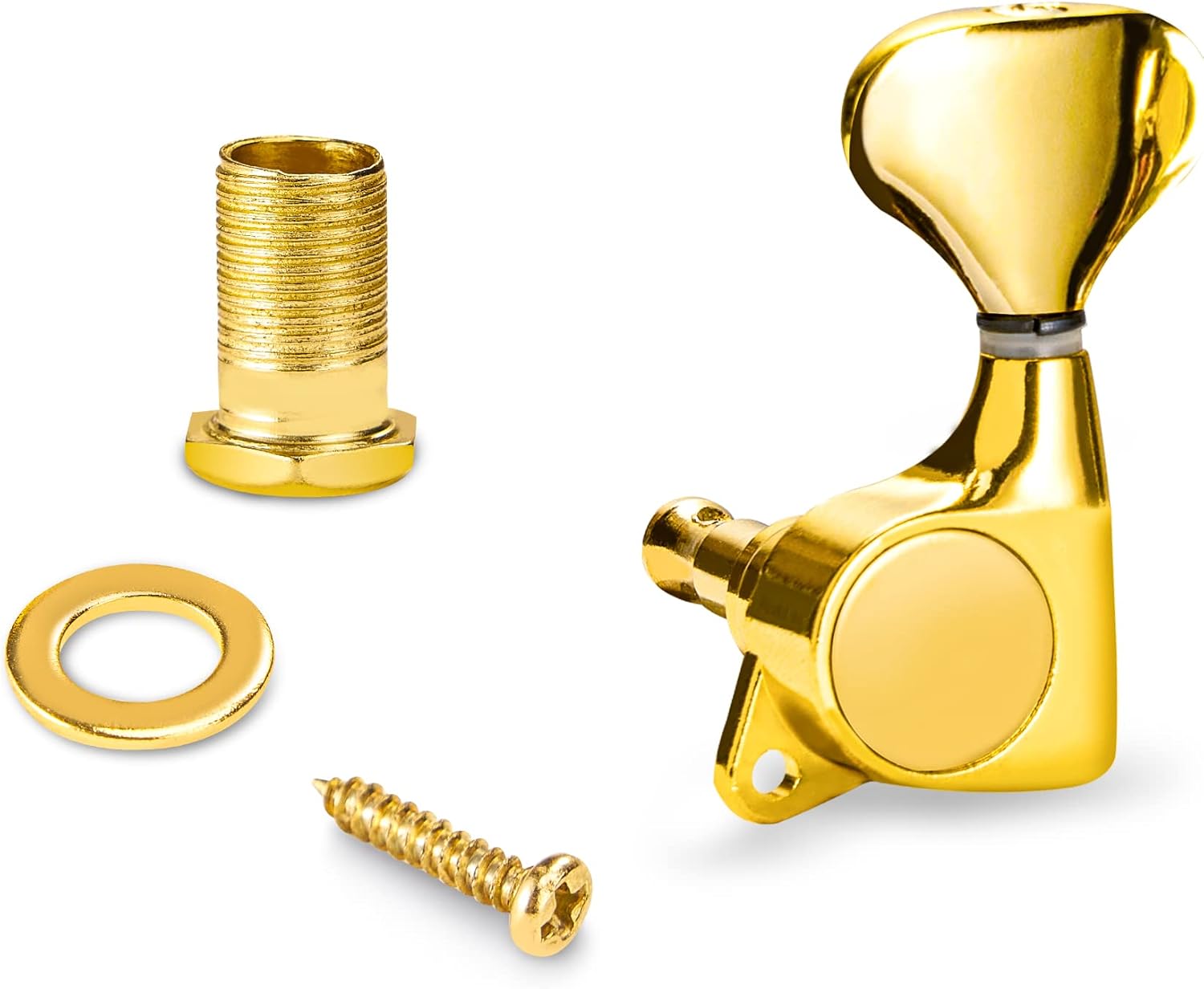 Vangoa 3L3R 6 Pieces Closed Guitar String Tuning Pegs Tuner Machine Heads Knobs Tuning Keys for Acoustic or Electric Guitar, Chrome(Type A) : Musical Instruments