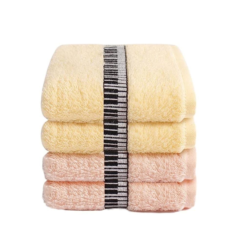 Serviette en coton TILEZE essuyage visage et cheveux lot de 4 serviettes haut de gamme