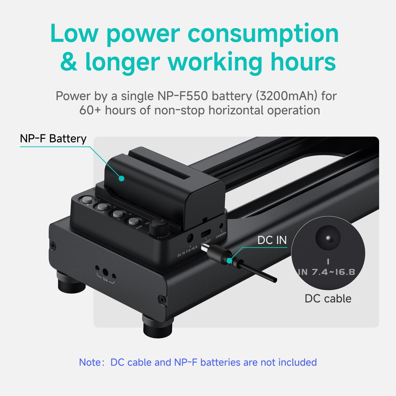 Accsoon Toprig 23.6"/60cm Curseur de caméra motorisé, Prise de Vue panoramique à 120° Rail de Glissière en Alliage d'Aluminium, par Bouton ou APP Contrôle Bluetooth, pour Appareil Photo, DSLR, etc.