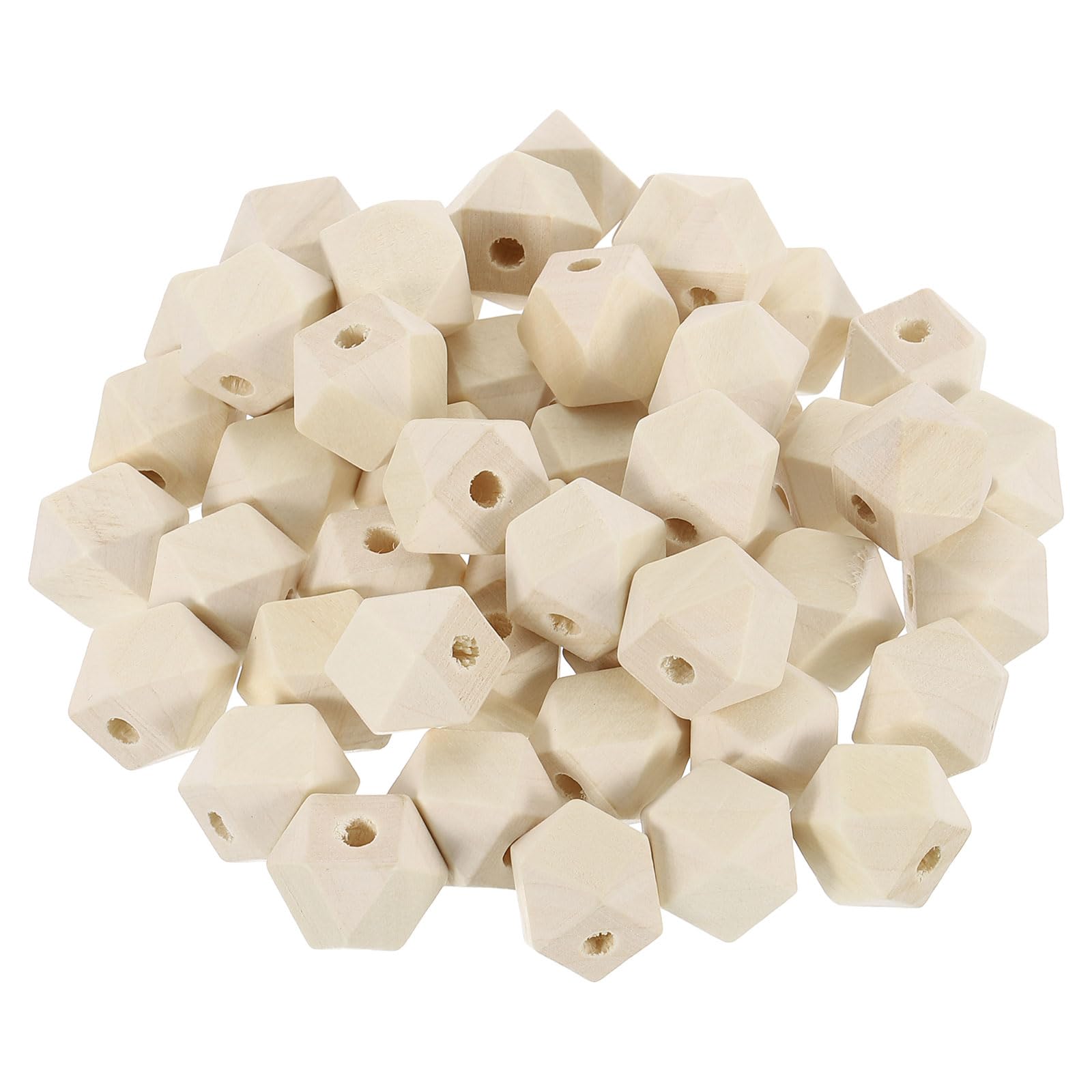 Perles en bois géométriques 16mm pré-percées sans échardes pour réussir tous vos bijoux de suite