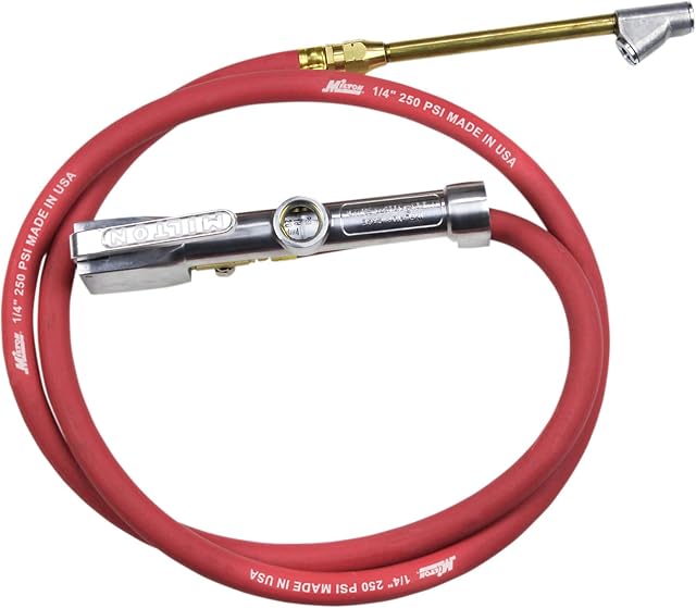 Milton 501 Hi-Pressure Inflator Gauge with 5-Feet Hose