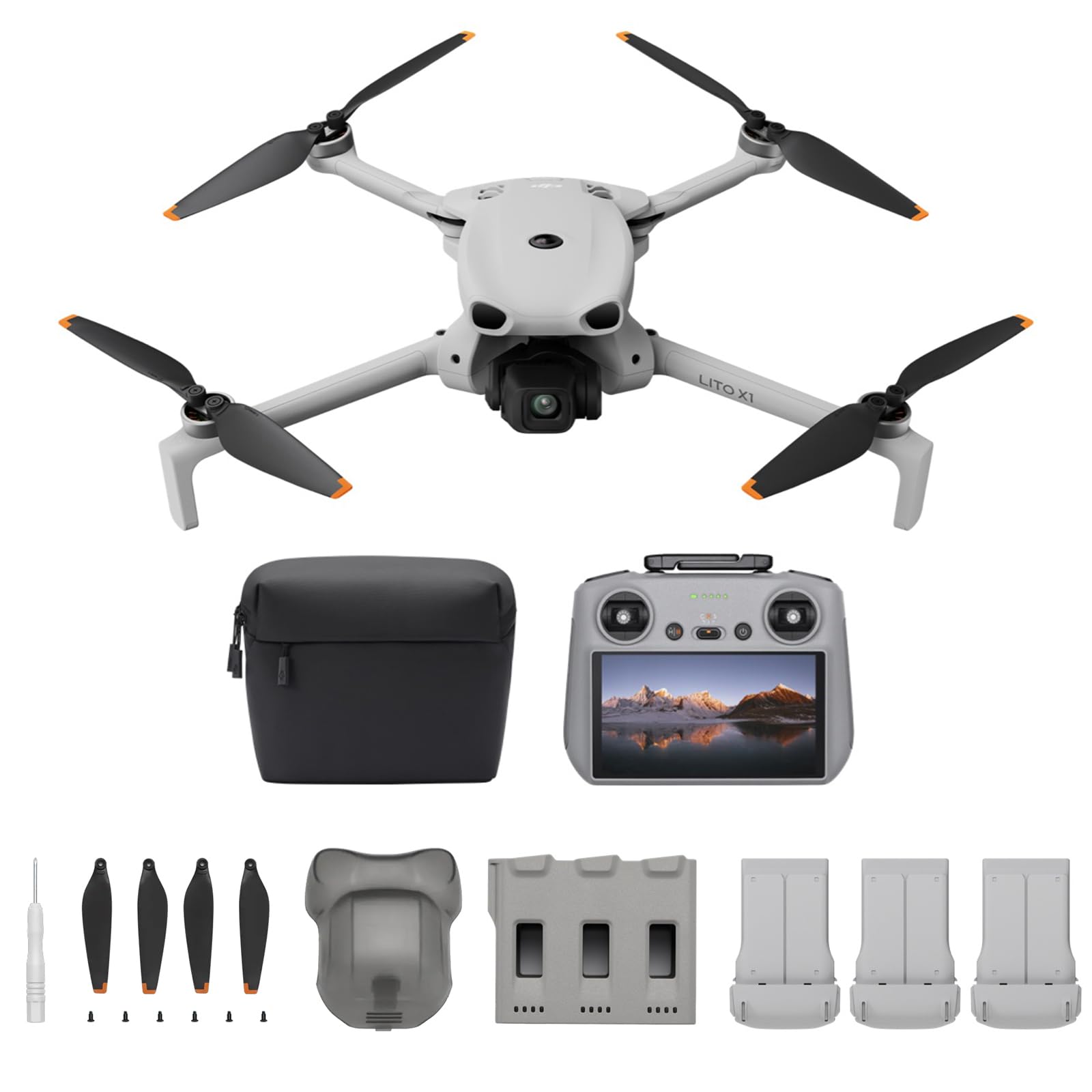 Pack DJI Lito X1 Vuela Más Plus con DJI RC 2, dron con cámara 4K fácil de usar para principiantes, detección de obstáculos, ActiveTrack, ligero para adultos, C1, sensor de 1/1.3 pulgadas