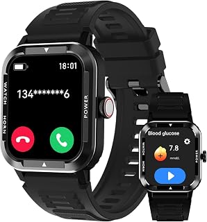 2023 Blood Glucose Smart Watch for Men Women (Make/Answer Call) 1.96" Fitness Tracker for Android Phones Blood Sugar IP68 Waterproof Military Smartwatch with Blood Pressure Heart Rate Sleep Monitor