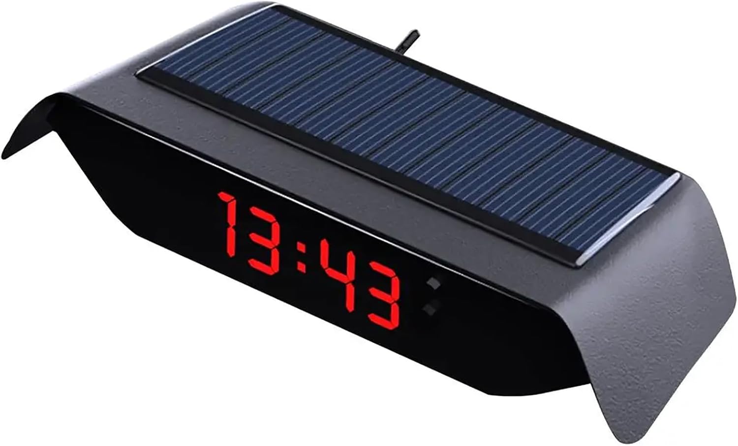 Lily Brown Solar Powered Car Clock Noctilucence Electronic Dashboard Timepiece with Temperature Date Display for Auto Enthusiasts ABS Material Car Clock