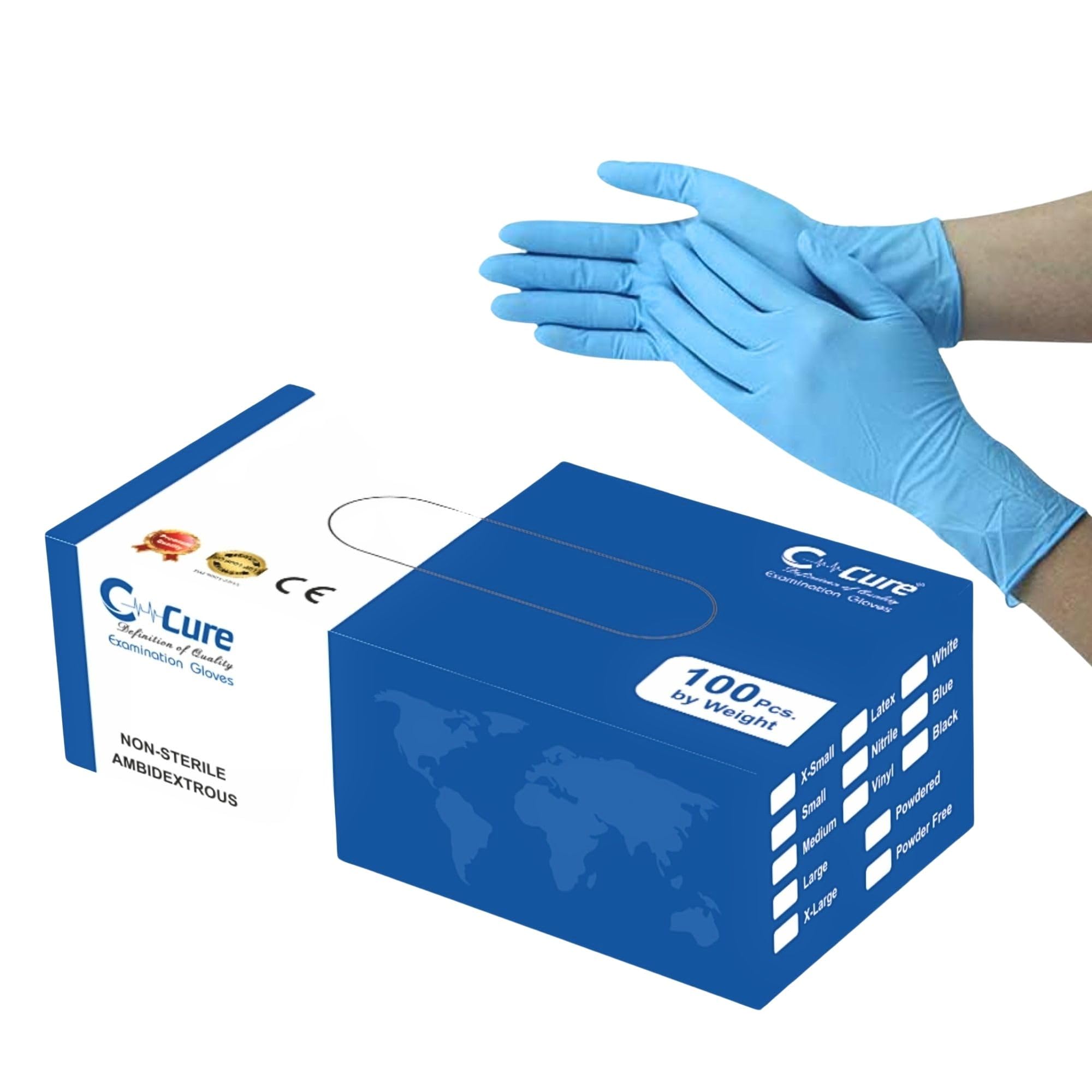 C-Cure® Food Grade Tear Resistant Disposable Nitrile Powder Free Hand Gloves|Blue|ISO & CE Certified Gloves For Clinic, Tattoo Making, Food Handling, Cleaning|(Large, 200) (B0D6NJSH4B) Amazon Price History, Amazon Price Tracker