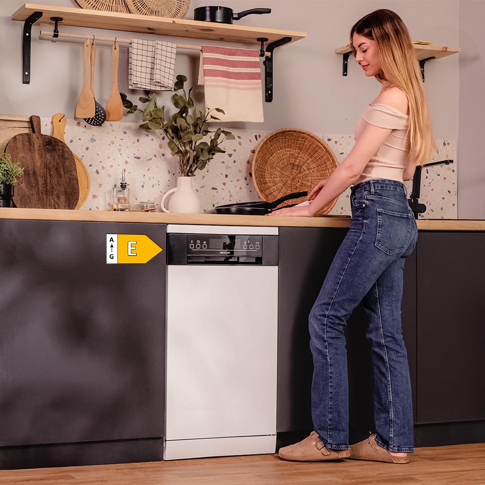 Cecotec Lave-vaisselle Indépendant 45 cm Bolero Aguazero 4201 E, 11 Couverts, 6 Programmes, Dual Zone Wash, Départ Différé 24h, AquaStop Électronique
