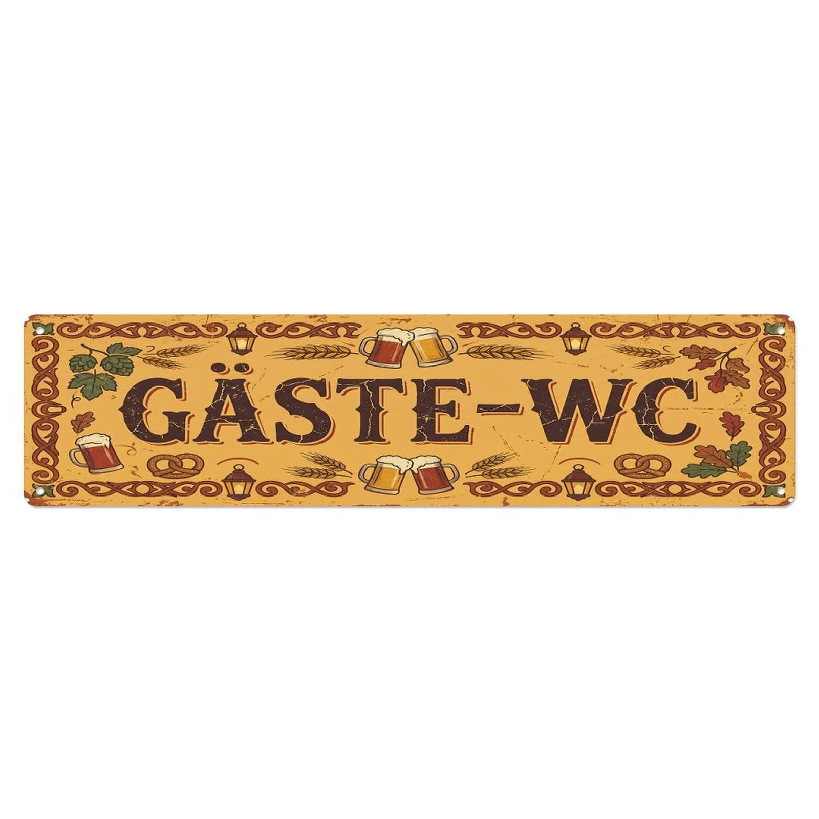 Vintage Warm Biergarten Lavatory Toilet(WC) Door Metal Tin Sign Plaque Wall Decor for Cafe, Club Bar, Office, Home Garden Metal Poster 4x16Inch