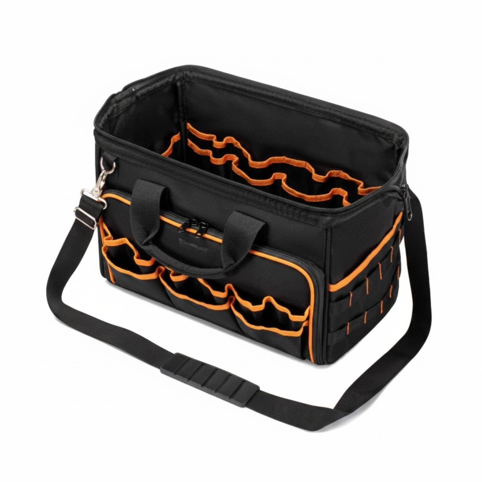 Duty Tool Bag Wear Resistant Multi-Compartment Tool Tote Portable for Electricians, Technicians, Job Place-image-36