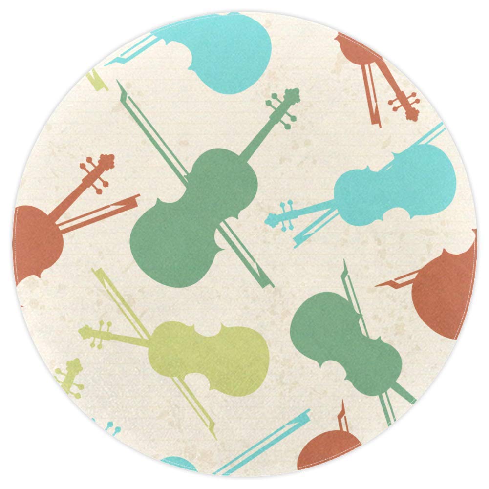 Tapis rond violon en tissu polyester doux de haute densité 160 cm