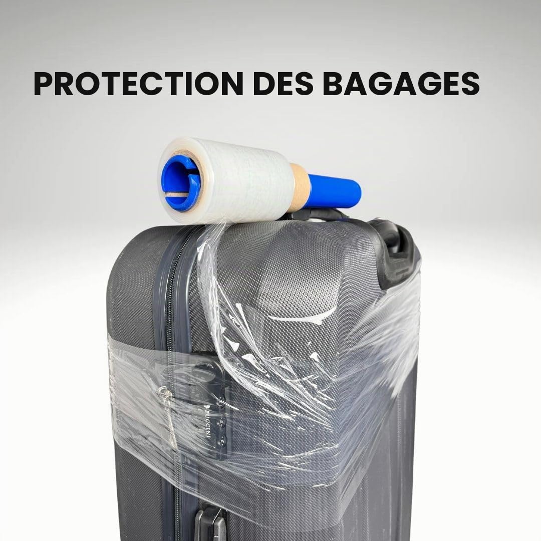 Lot de 10 mini films étirables transparents 10 cm – Film d’emballage 23 microns 150 m – Avec dérouleur – Pour emballage déménagement maison bureau et entrepôt
